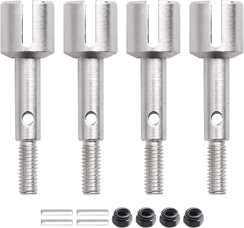 Stub Axles Front and Rear for Traxxas 4-Tec 2.0 VXL Replace Part 8354 (Silver) - Picture 3 of 12