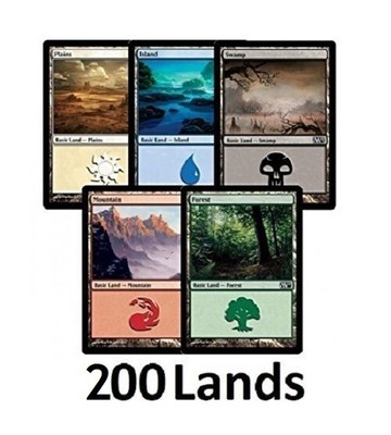 Magic the Gathering 100 Basic Land 20 of Each Colour MTG