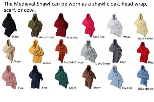 Medieval Mens Shawl Shaman Elven Ranger Shawl Cowl Wizard Renaissance Sash - Picture 2 of 33