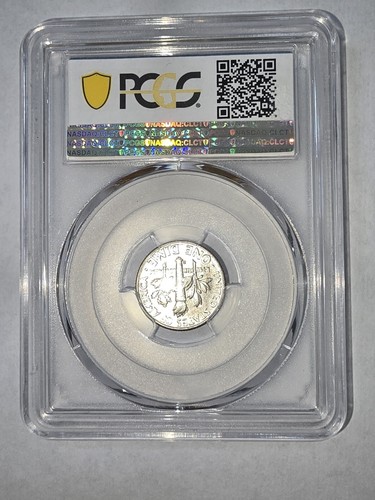 MS67+ 1958-D 10C Roosevelt Silver Dime, PCGS 67 PLUS Gold Shield - Rainbow Toned - Picture 3 of 5