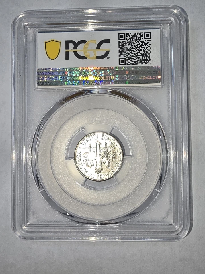 MS67+ 1958-D 10C Roosevelt Silver Dime, PCGS 67 PLUS Gold Shield - Rainbow Toned - Image 3 of 4