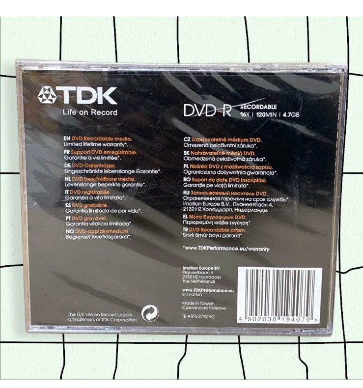 New Sealed TDK DVDR Recordable Blank DVD Discs Media 17 Pack 4.7GB