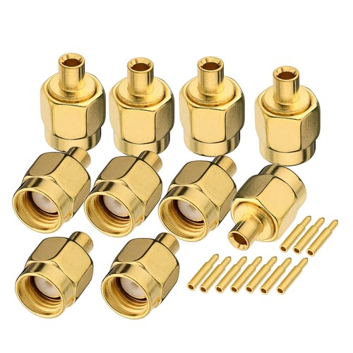 10pcs SMA Male Plug Connector Straight for RG402 .141 Semi-Rigid Cable 50 Ohm - Picture 5 of 6