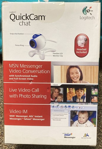New Logitech QuickCam Chat USB 2 Web Cam Video Chat Headset Included 961402-0403 - Picture 2 of 5