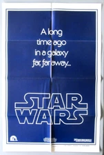 STAR WARS ADVANCE ORIGINAL 27X41 FOLDED MOVIE POSTER 1977 HARRISON FORD TEASER B