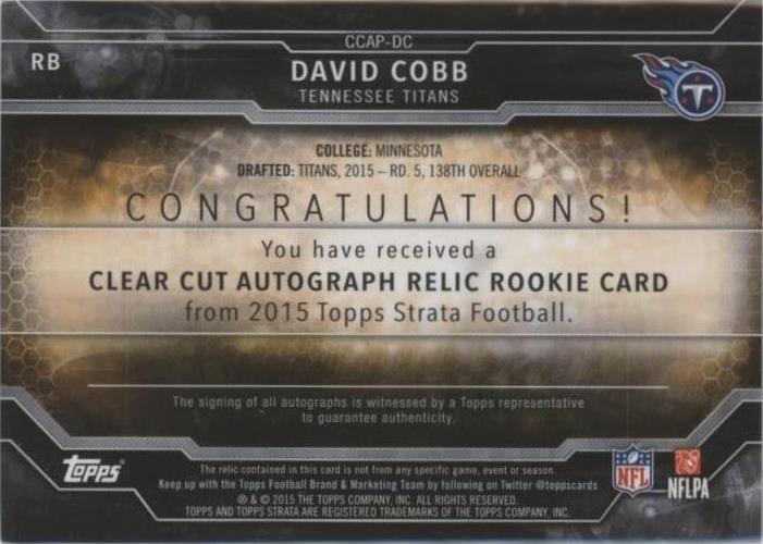 2015 Topps Strata David Cobb #CCAP-DC