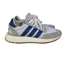 Adidas Iniki Runner Scarpe Sneakers Retrò Bianco Blu Righe Scamosciate Donna 8,5