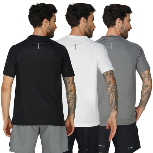3 Pack Men Comfort Workout Moisture Wicking Active Athletic T-Shirt Short Sleeve - Picture 2 of 13