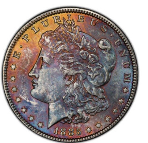 1885 Morgan Silver Dollar MS64 PCGS Massive Toner - Bild 1 von 5