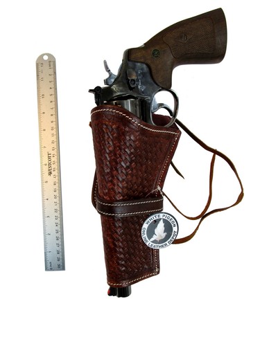 Leather Holster Long Barrel Revolver Uni Fit Tooled S&W Heritage Taurus Colt - Picture 104 of 130
