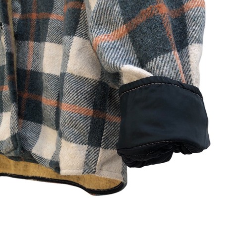 VINTAGE 1950 WOOL LINEN SHACKET - Plaid Flannel Jacket Outdoor Camp Shirt Filson - Picture 22 of 24