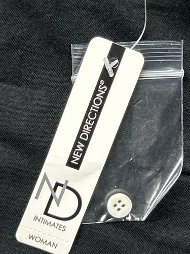 New Directions Intimates Pajama Top Womens Size 1X Black 3/4 Sleeve Button New - Picture 5 of 9