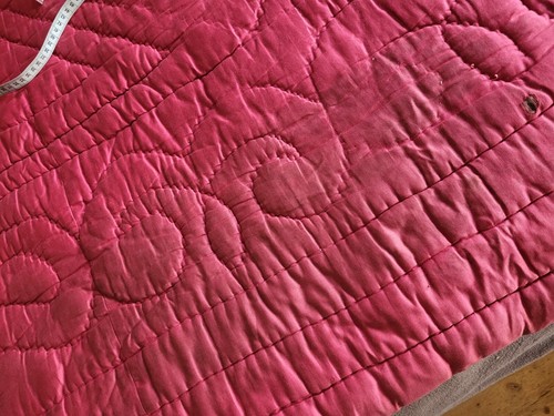 Ancienne couverture piquée main couvre lit ann20 186x206cm Old quilted blanket - Imagen 15 de 24