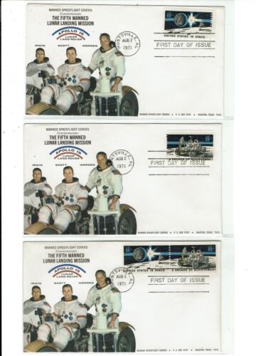 Apollo 15 #1434a Space Achievement FDCs 12 Covers 8/2/1971: MANNED SPACEFLIGHT ! - Picture 2 of 4