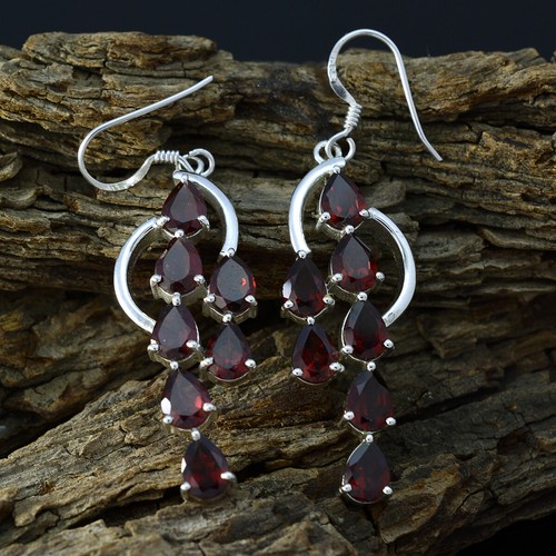 Eternal Flame Granat-Edelstein-Silberohrringe zum Erinnern. 925er-Silberohrring - Bild 3 von 7