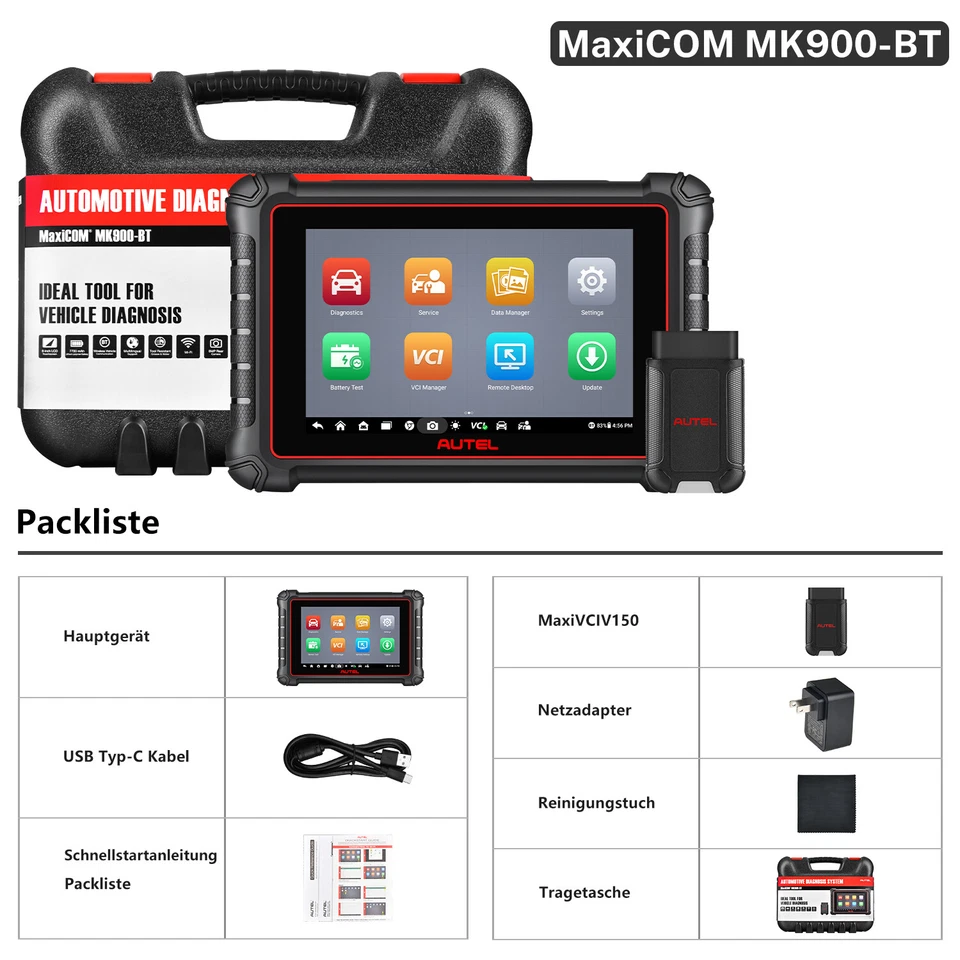 2025 Autel MaxiCOM MK900BT PRO MK900-BT Diagnosegerät KFZ Autel Scanner Deutsch - Bild 2 von 4