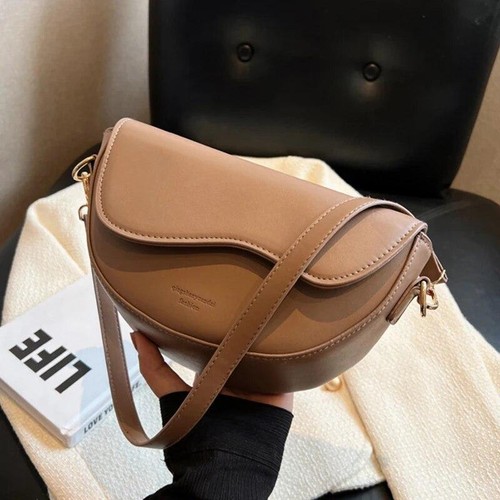Small Square Bag Pu Leather Crossbody Bag for Women with Fashionable Wide Should - Picture 20 of 23