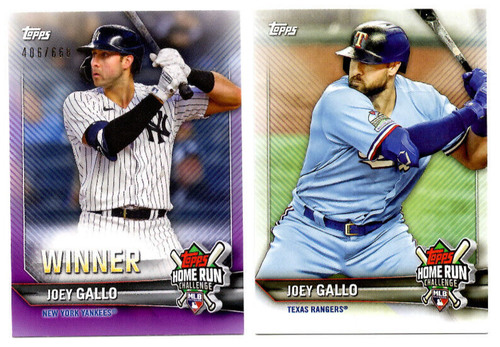 2021 Topps Home Run Challenge Winner #HRW-33 Joey Gallo #406/668 Yankees, LA - Bild 1 von 2
