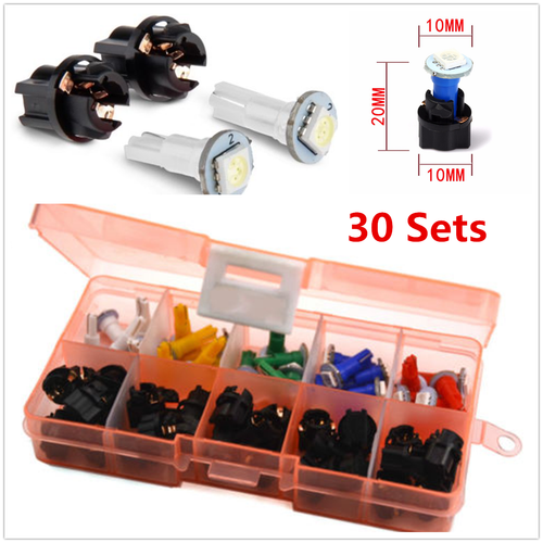 30 Sets 12V Car Dash Light T5 Instrument Panel Cluster Plug Mixed LED Light Kits - Picture 4 of 12