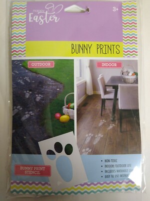 Celebrate Easter Bunny Rabbit Foot Prints Indoor Outdoor Chalk Stencil Trail