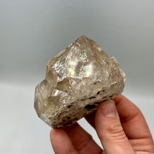 330 g Smoky Herkimer Diamond Cluster w/ Iron Oxide, Ribbons of Druzy Matrix! - Picture 9 of 10