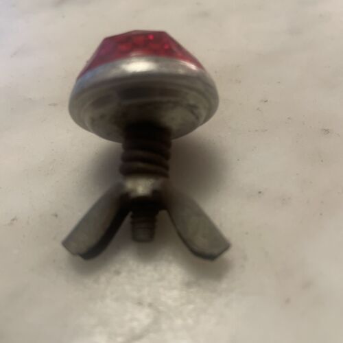 Reflector trasero redondo joya vintage de 1" rojo para bicicleta/motocicleta. (NJ) - Imagen 2 de 3