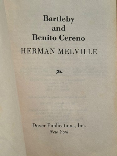 Bartleby and Benito Cereno Paperback 1990 Dover Thrift Editions Herman Melville - Picture 3 of 4