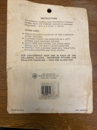 Vintage Compact Squeegee Mirror Wipe New In Package - Picture 4 of 6