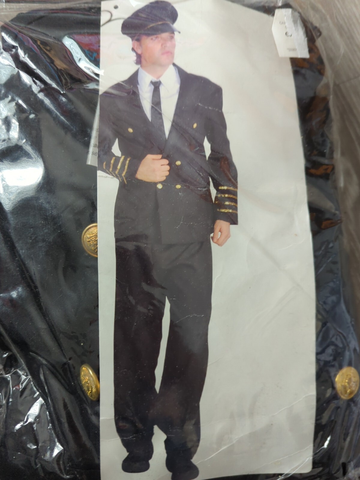 Airline Captain Pilot Flight Aviator Black Uniform Men Costume