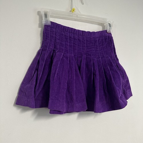 Radishes & Roses Corduroy Skirt Girls Size 5 Vintage Purple Pleated - Picture 2 of 6