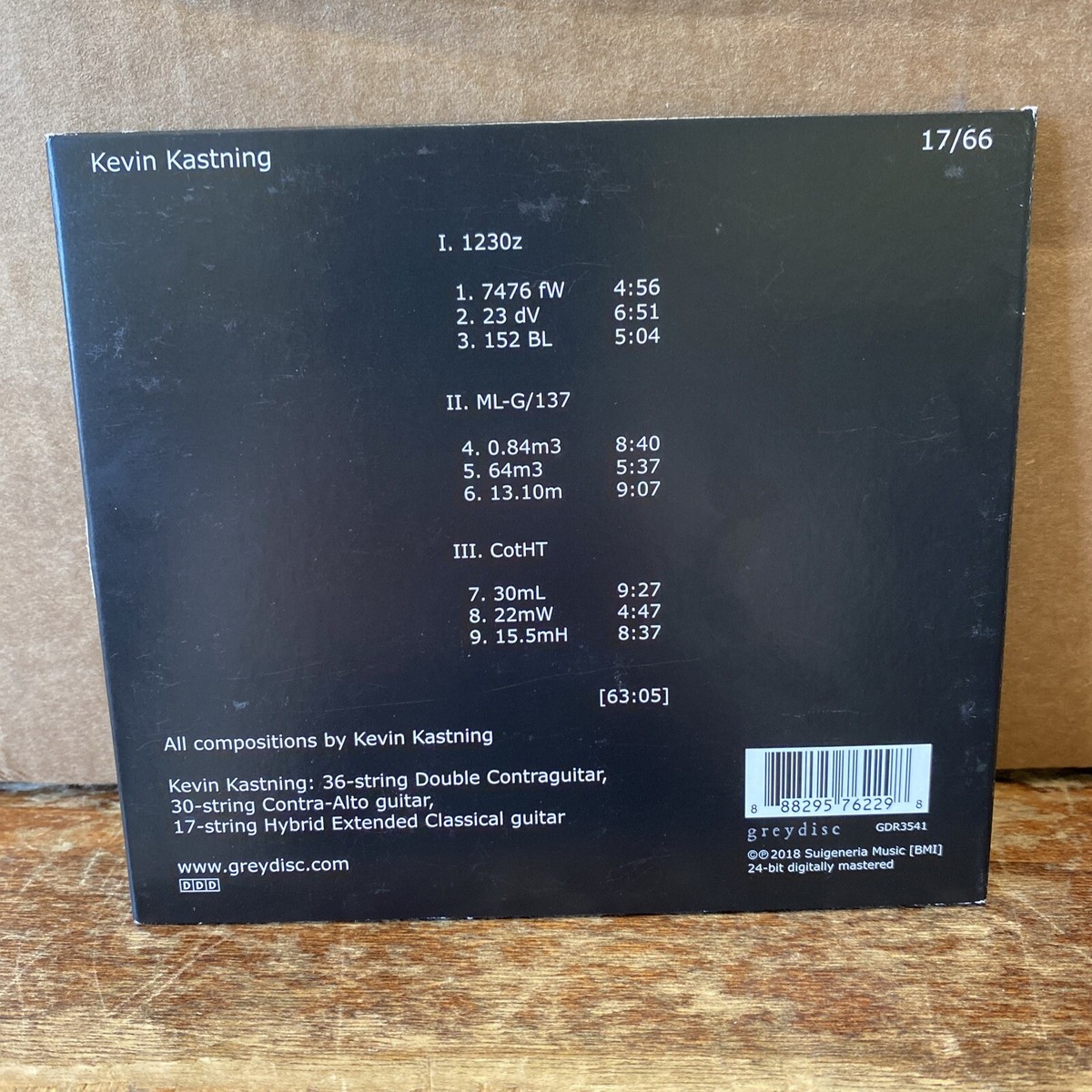 Kevin Kastning : 17/66 CD [Digipak] LIKE NEW RARE OOP 888295762298