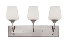 Craftmade Cortland 3 Light Brushed Nickel Vanity Light Wall Frost White Glass