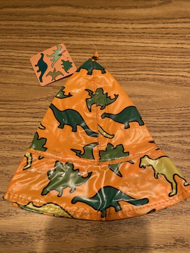 Kids Orange DINOSAUR Rain Hat-Brand New-SHIPS N 24 HOURS - Picture 4 of 9
