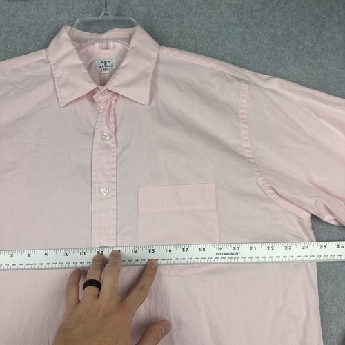 Maus Hoffman Hemd Herren 16,5 Oxford L/S Knopfleiste Rosa Tasche Freizeit Büro - Bild 4 von 7