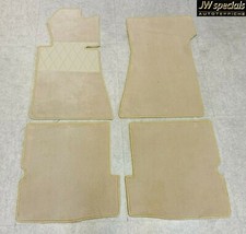 Fußmatten Autoteppich für Mercedes SL R107 Bj. 1971-89 Creme Velours Kunstleder