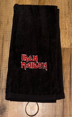 Iron Maiden Embroidered Golf Towel 16x26 Black - Picture 1 of 2