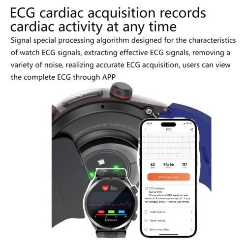 Pompa powietrza Dokładne ciśnienie krwi EKG Smartwatch Połączenie Bluetooth Monitorowanie zdrowia - Zdjęcie 8 z 35