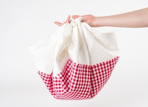 Country Furoshiki linen  Red 70 cm (medium size Japanese wrapping cloth) - Picture 3 of 6