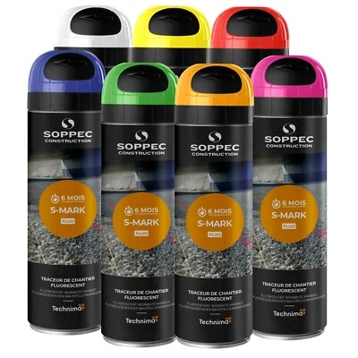 Soppec S-MARK Markierspray 500ml Signierspray Baustelle Leuchtmarkierfarbe