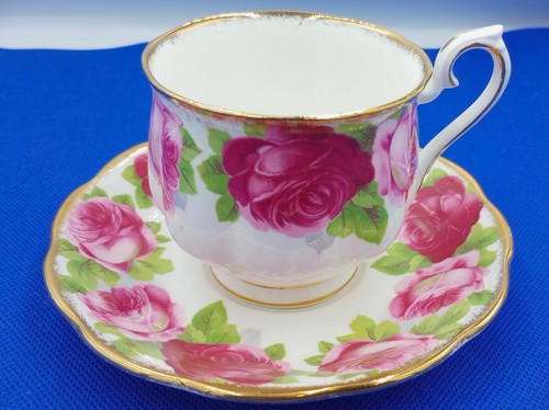 Royal Albert Old English Rose Cup & Saucer Vintage Excellent