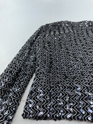 Eddy George California Women's Sz 12 Sequined Sparkling Jacket/Blazer Blk/Silver - Picture 12 of 16