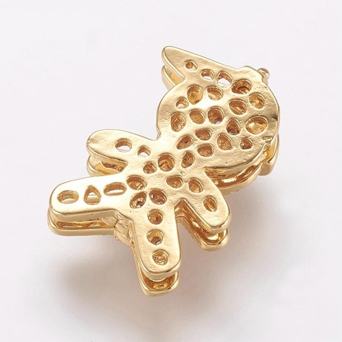 Clasp Fold Over 18.5x12x5.5mm CZ Boy Gold - Picture 3 of 3
