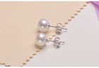 925 Sterling Silver Genuine Freshwater 3-12mm Pearl Stud Earrings Gift Love