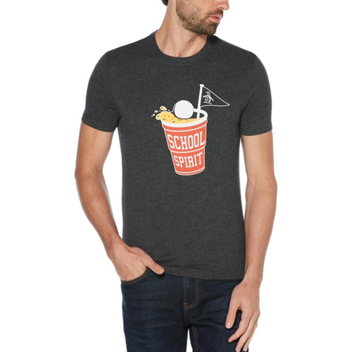 NUEVO CON ETIQUETAS ORIGINAL PENGUIN Para hombres Manga Corta Gráfico Camiseta School Spirit Logo Lrg - Imagen 1 de 2