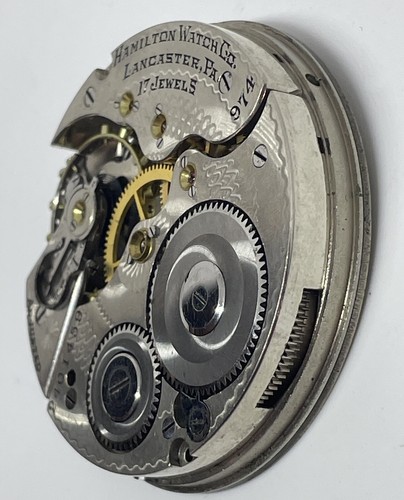 HAMILTON 974 POCKET WATCH MOVEMENT /Lancaster PA 17 Jewels 1926 16s Runs - Picture 10 of 18