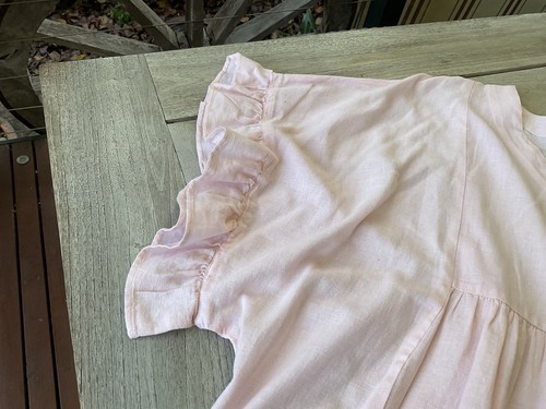 Joop & Gypsy Cotton Linen Pink Short Frill Sleeve Blouse Top Tunic Size 10 EUC - Picture 7 of 11