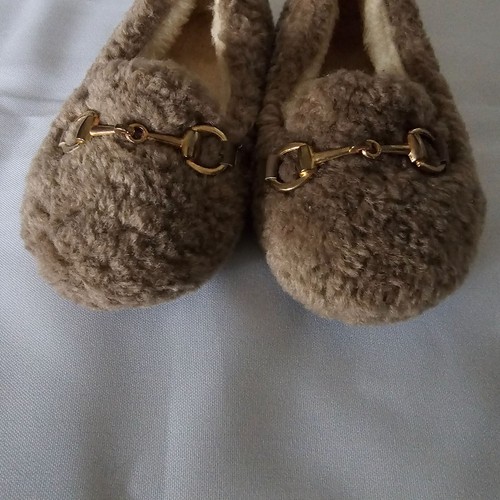 CVOI'S Niños Niñas Caqui Cálido Imitación Piel de Oveja Mocasines Invierno Zapatos Planos Talla 23 - Imagen 3 de 7
