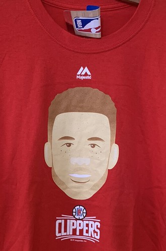 Los Angeles Clippers Griffin Emoji Face Men’s Red T-Shirt Size L Majestic NWT - Picture 1 of 5