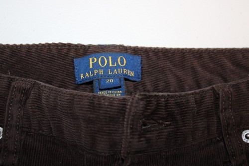 Polo Ralph Lauren Youth Corduroy Pants Size 20 (33 x 29) Dark Brown 5 Pocket EUC - Picture 3 of 4