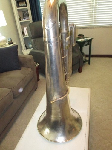 BESSON 2-20 BBb TUBA--silver plated--A108 - Picture 3 of 16